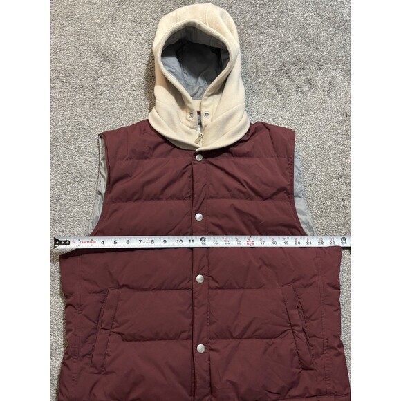 Brunello Cucinelli Wool Silk Cashmere Down Hooded Vest Size XL Maroon *READ* - Picture 3 of 16